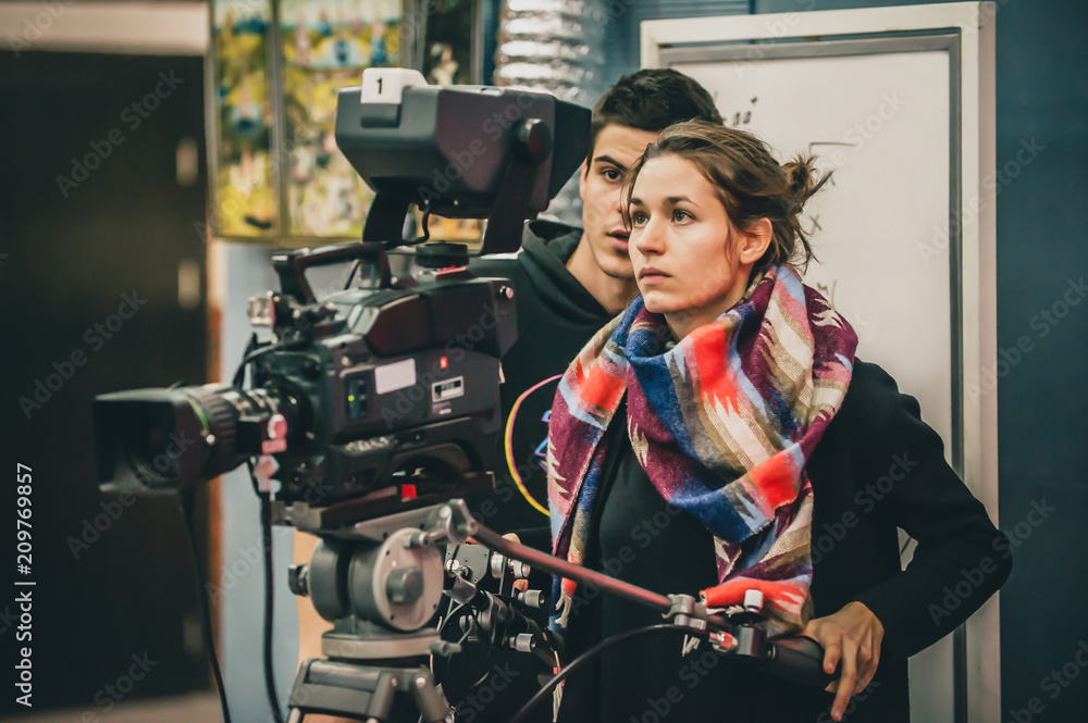 Person using a video camera